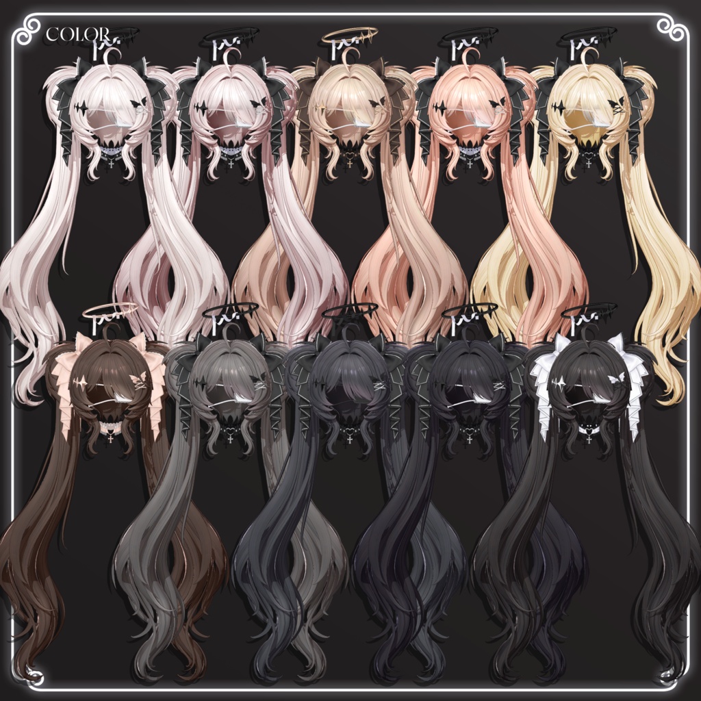 🔴On Sale🖤【VRC Hair】 ◈Doll Twintail◈