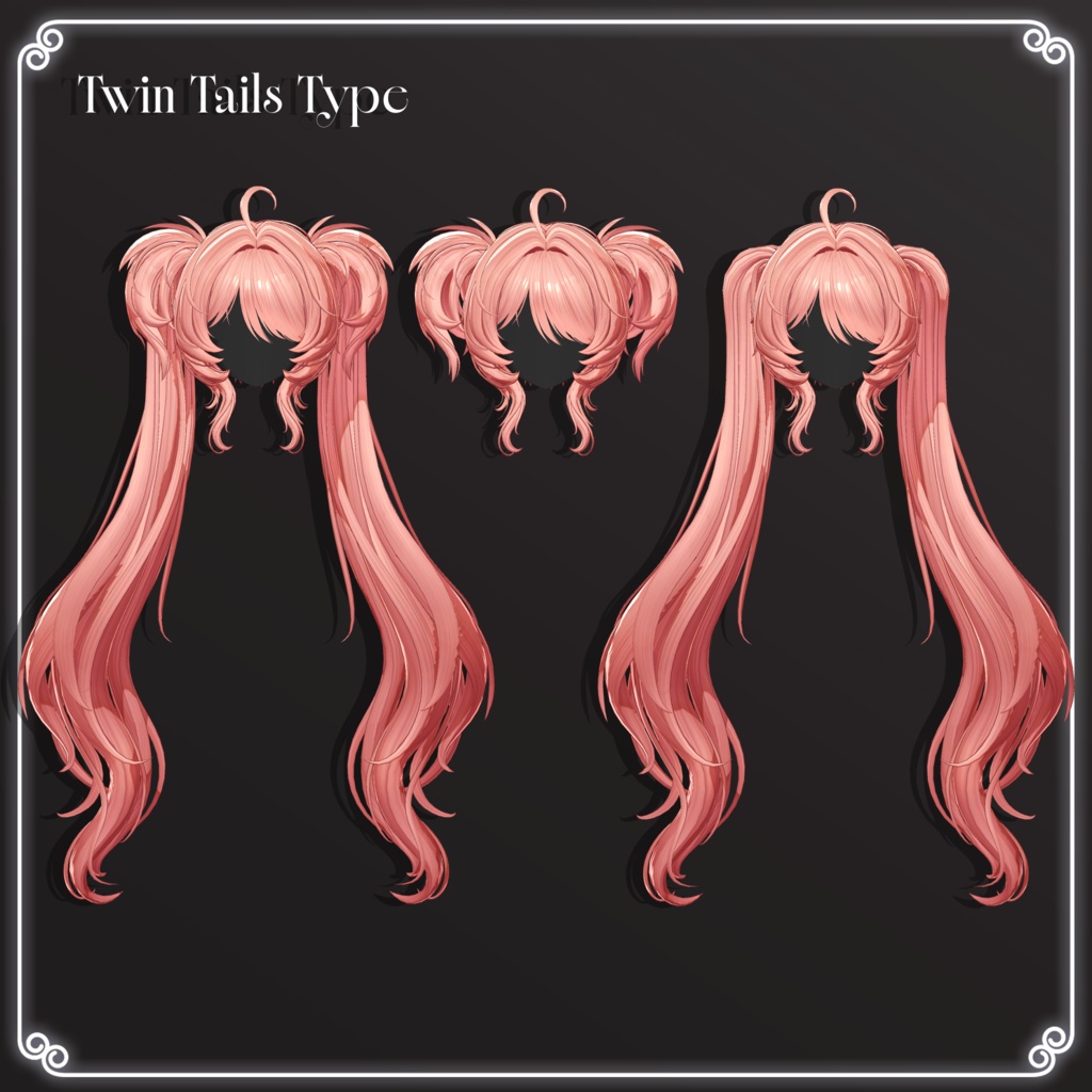 🔴On Sale🖤【VRC Hair】 ◈Doll Twintail◈