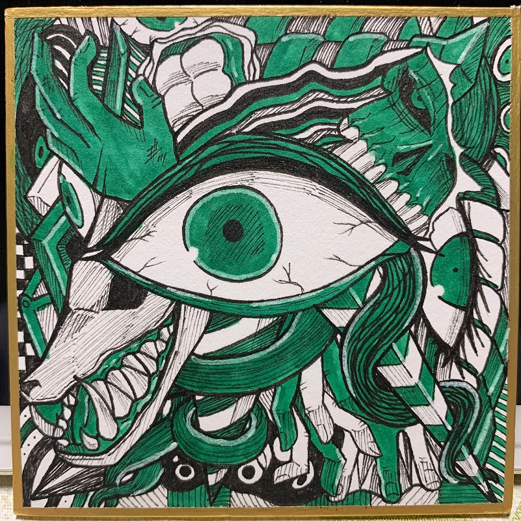 『Nine Eyes』 イラストミニ色紙