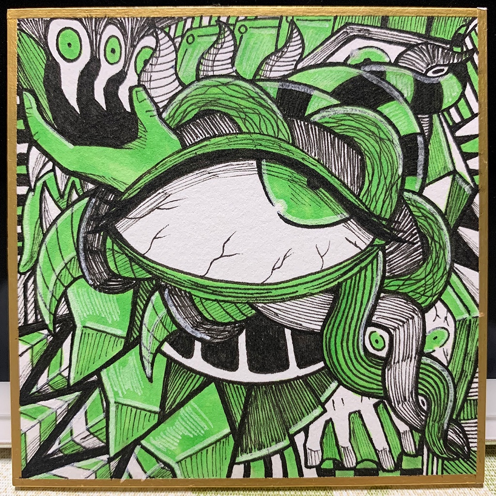 『Nine Eyes』 イラストミニ色紙