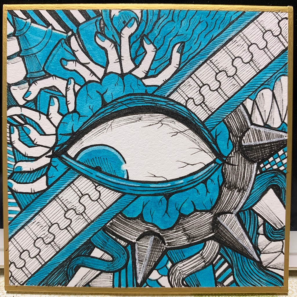 『Nine Eyes』 イラストミニ色紙