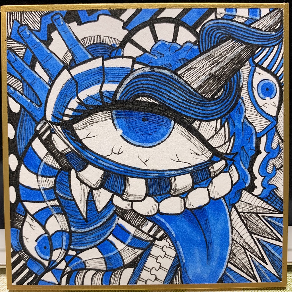 『Nine Eyes』 イラストミニ色紙