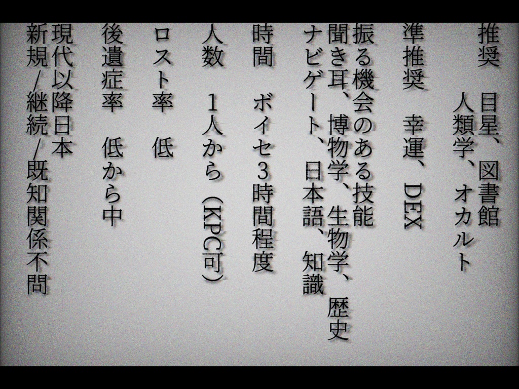 CoC6『ヤマヨ屋敷』