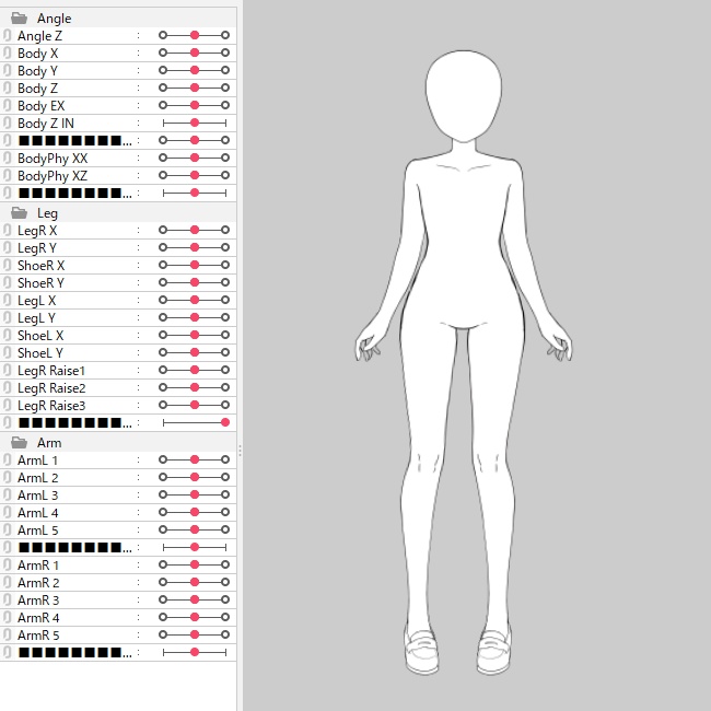 【学習用Live2Dデータ】体の動き 物理演算(psd+cmo3データ)