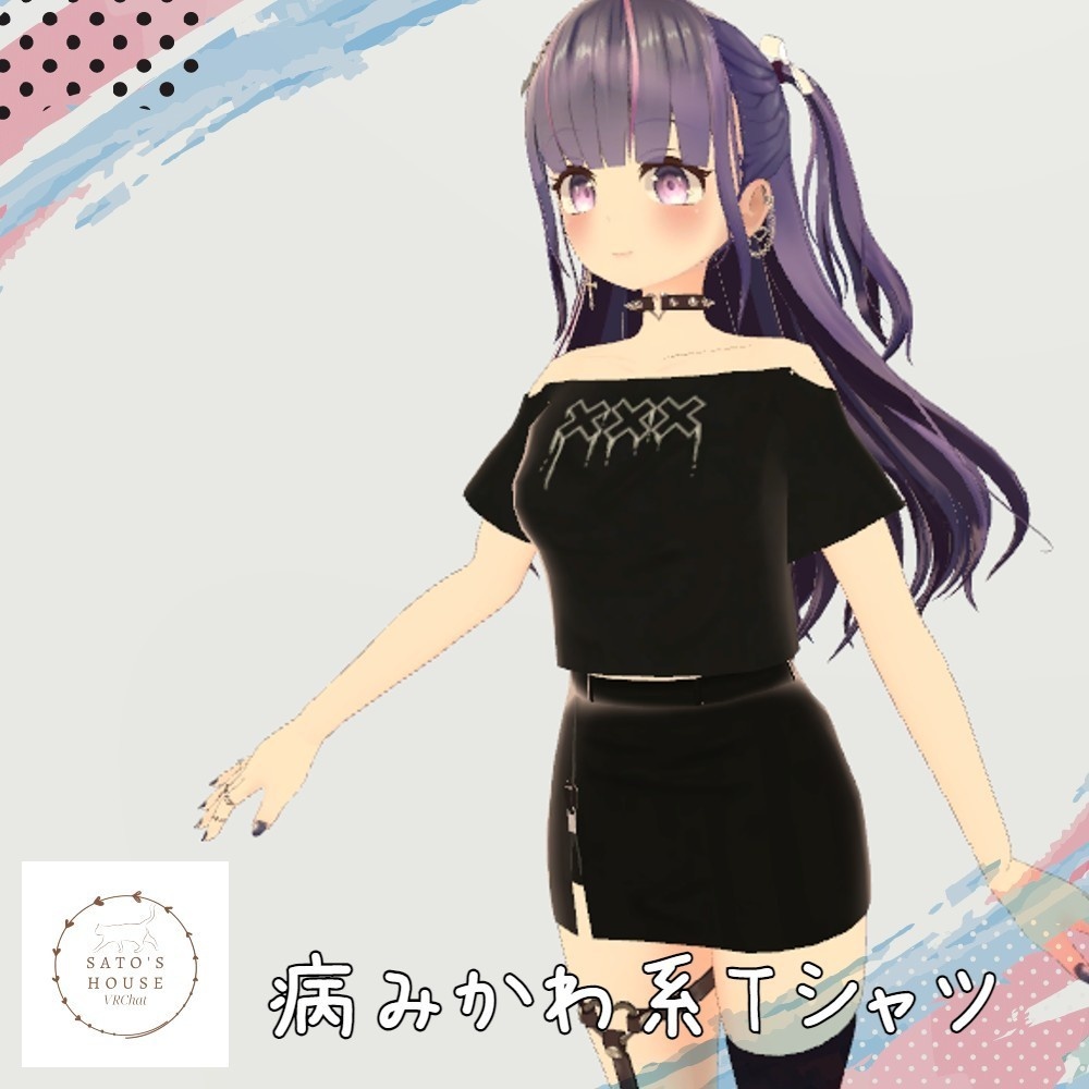 【VRChat想定】病みkawaii系Tシャツ
