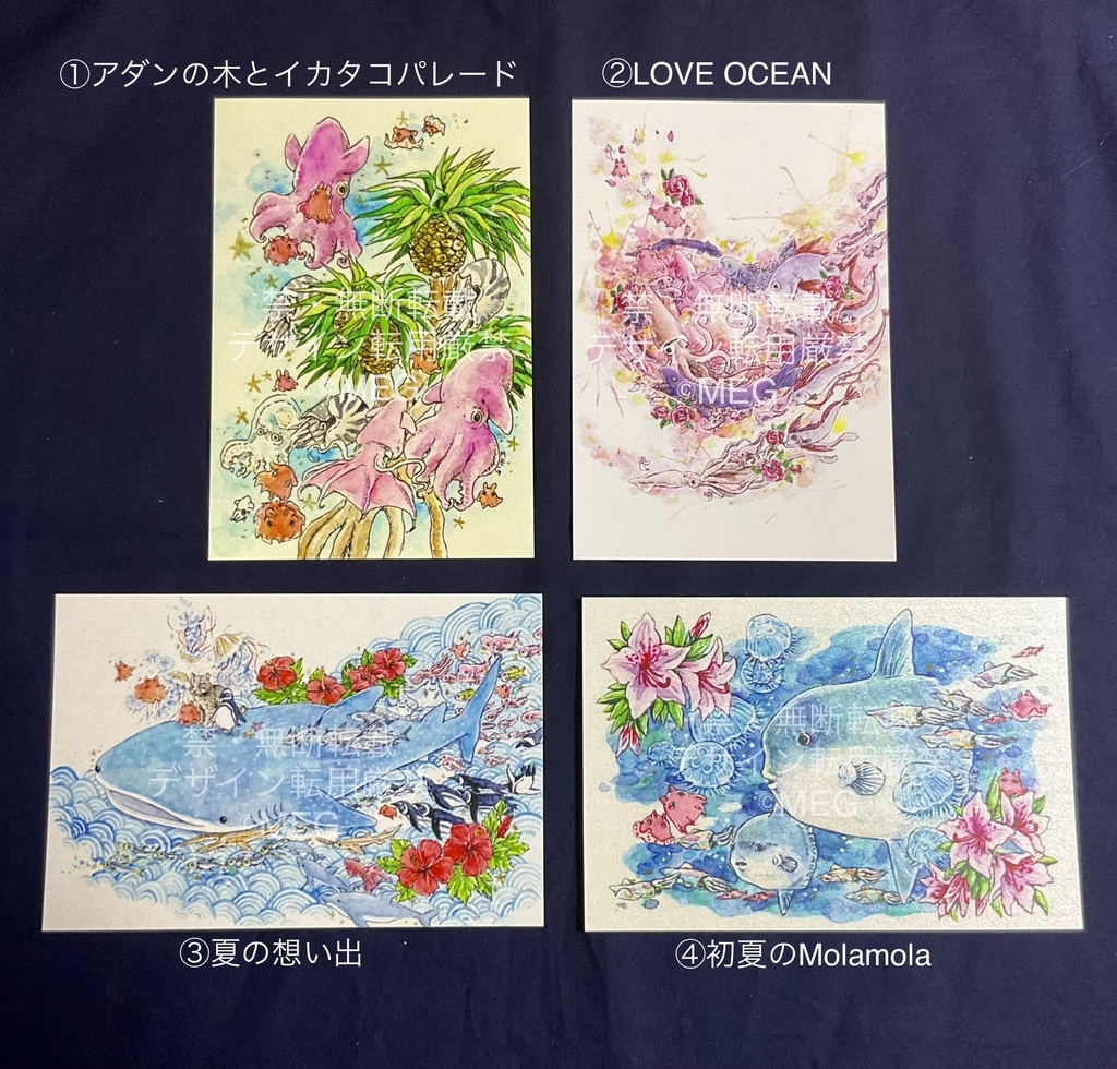 深海生物イラストポストカード(2022〜23年②)