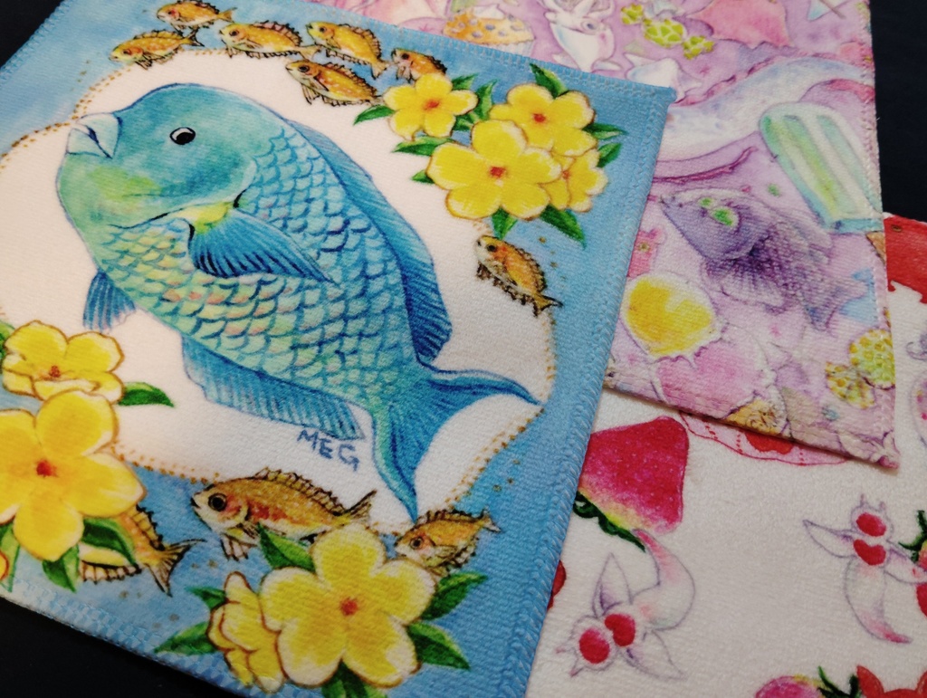 海のいきものハンドタオル