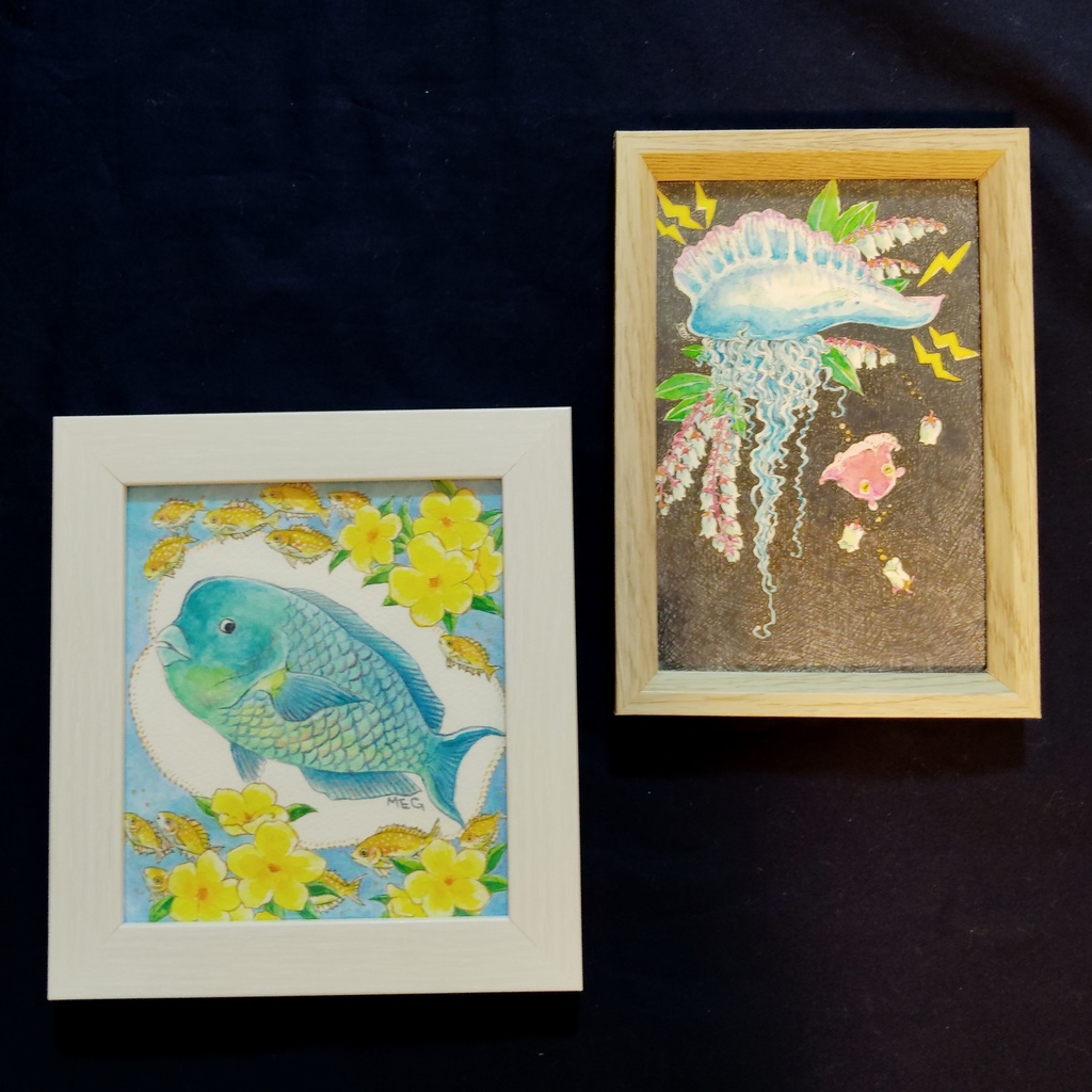 額装原画「ナンヨウブダイとアリアケカズラ」