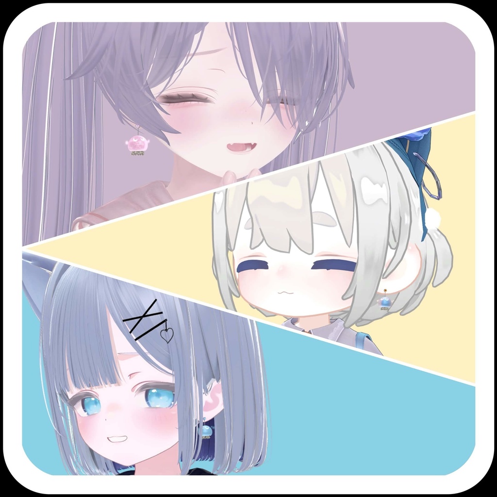 【VRC対応】みずくらげピアス‐Jellyfish Earrings-