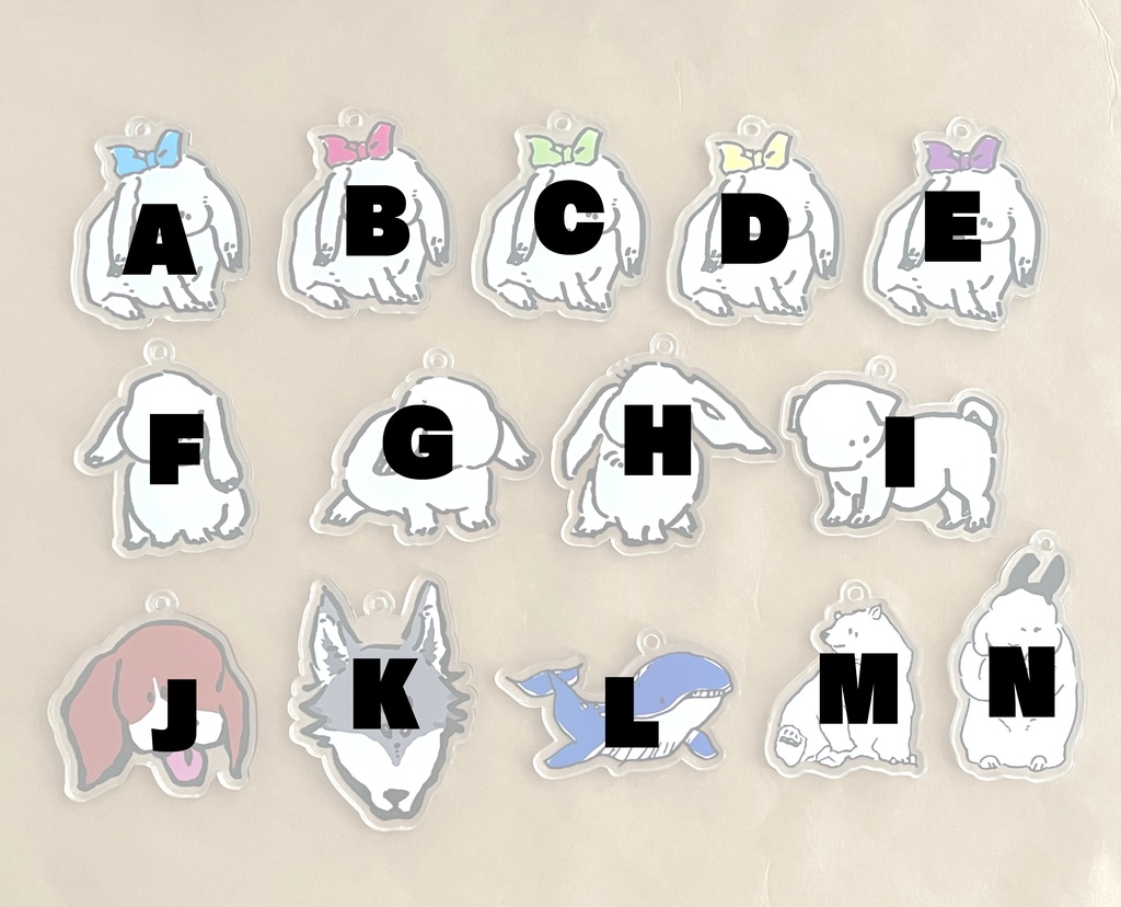 うさぎアクリルキーホルダー