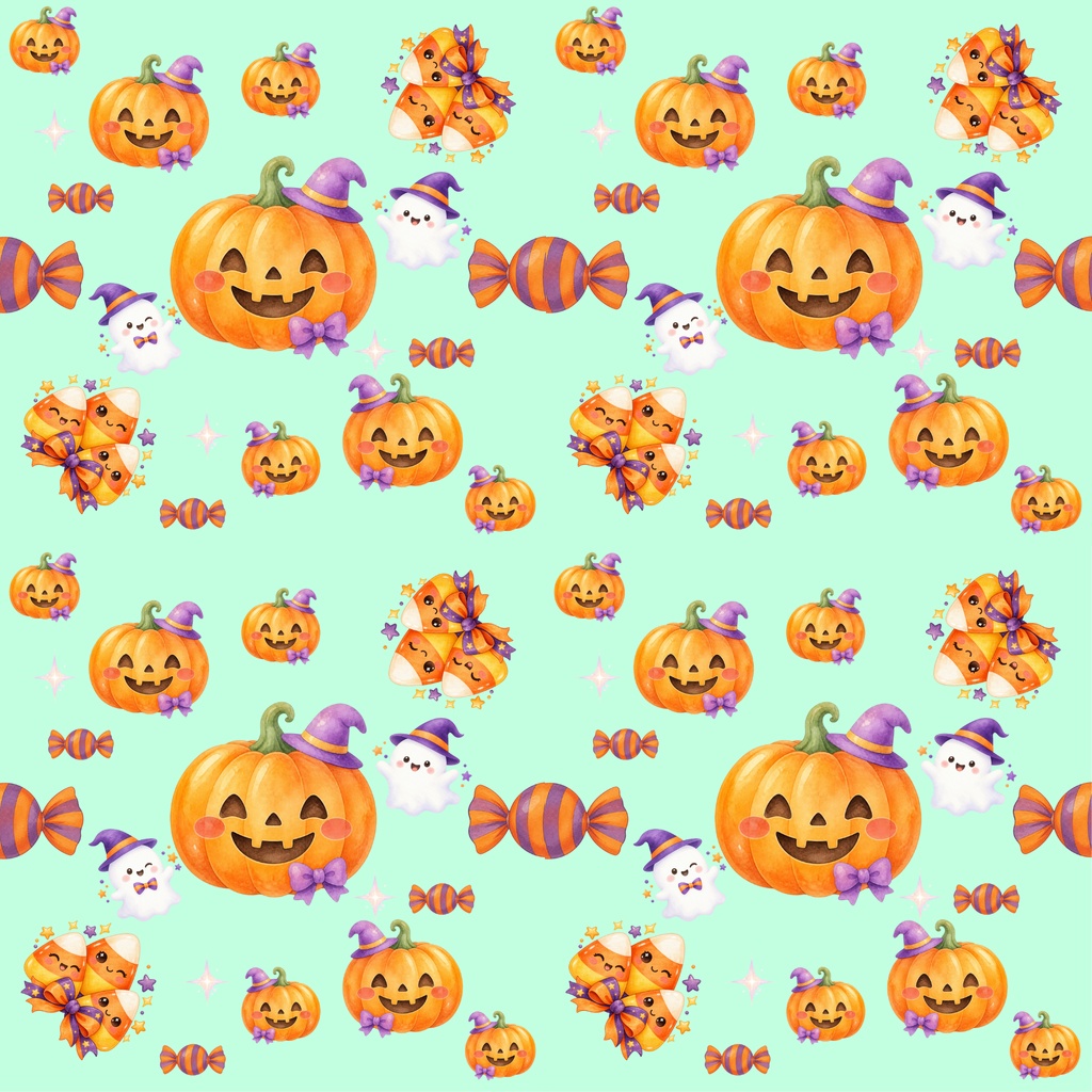 かぼちゃのハロウィン デジタルペーパー6枚セット|印刷用・コラージュ素材
