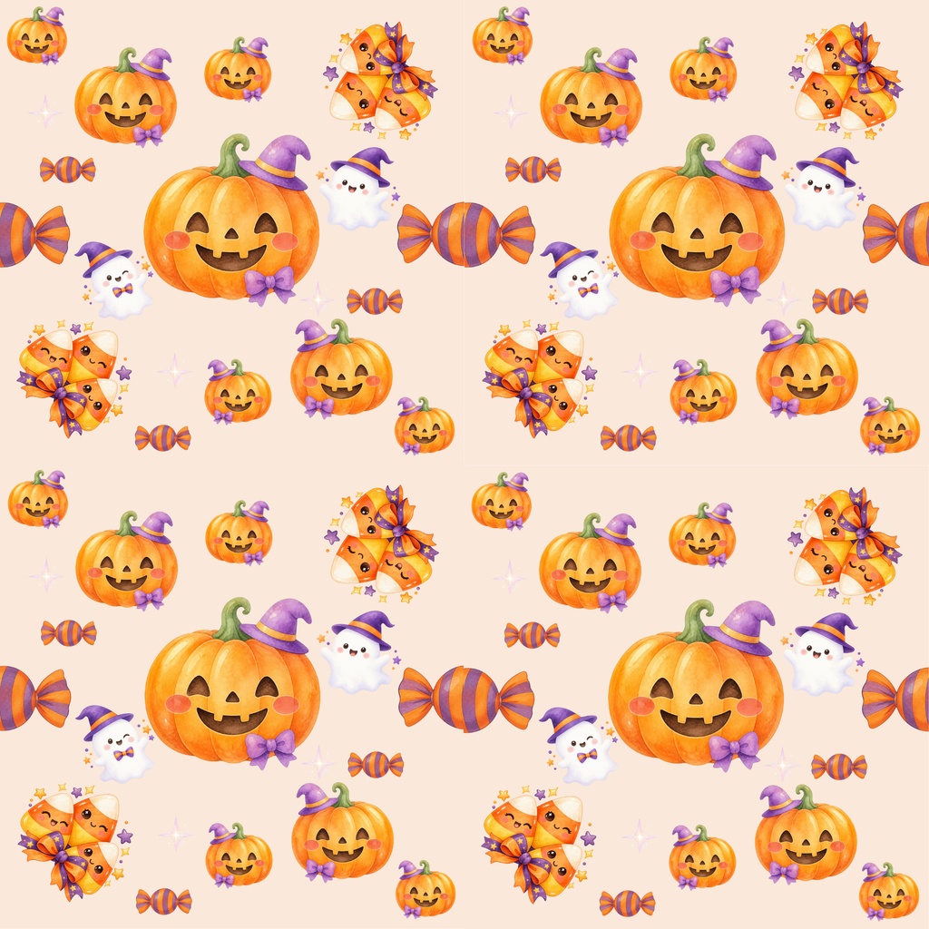 かぼちゃのハロウィン デジタルペーパー6枚セット|印刷用・コラージュ素材