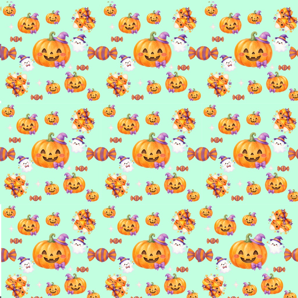 かぼちゃのハロウィン デジタルペーパー6枚セット|印刷用・コラージュ素材