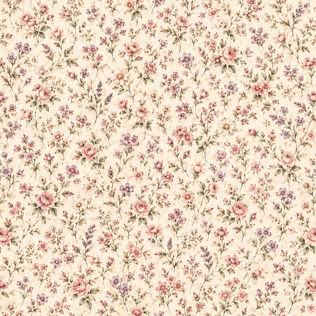 アンティークフラワー デジタルペーパーセット|ヴィンテージ花柄・くすみカラー|PNG素材