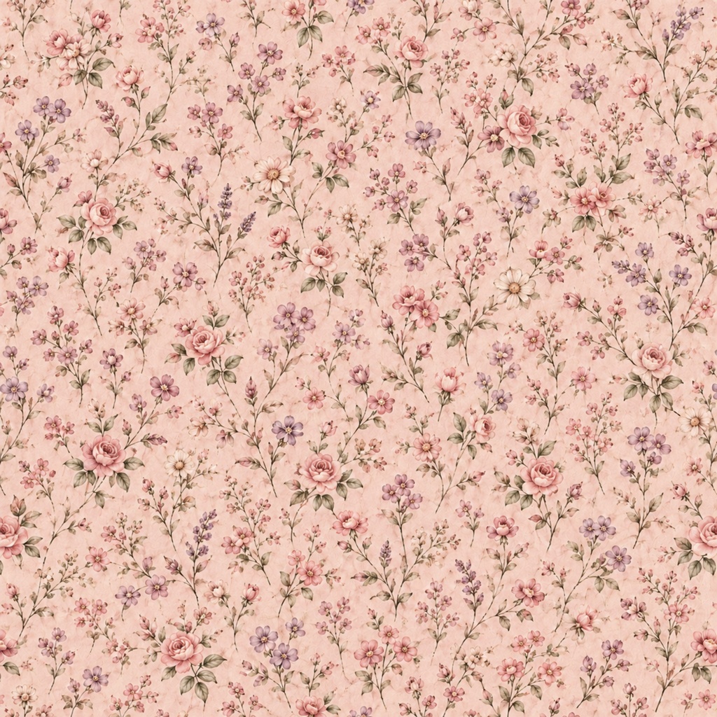 アンティークフラワー デジタルペーパーセット|ヴィンテージ花柄・くすみカラー|PNG素材