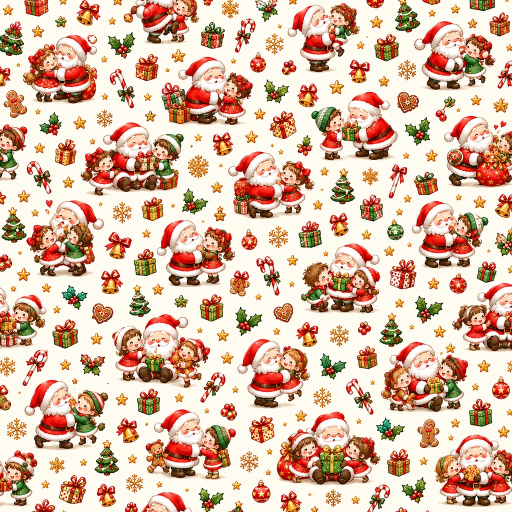 【全13枚】Cute Christmas デジタルペーパー|サンタ・トナカイ・クリスマス柄|3600px JPG|rosado