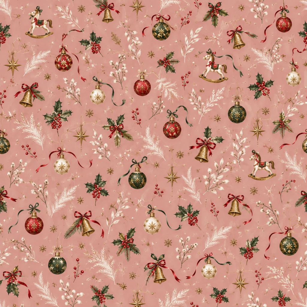 【全13枚】Cute Christmas デジタルペーパー|サンタ・トナカイ・クリスマス柄|3600px JPG|rosado