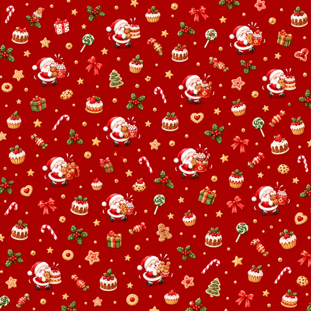 【全13枚】Cute Christmas デジタルペーパー|サンタ・トナカイ・クリスマス柄|3600px JPG|rosado