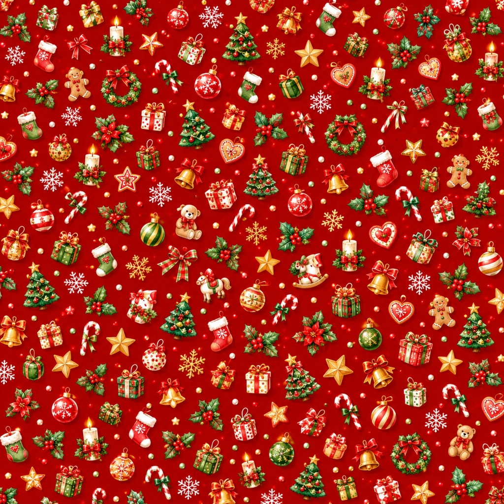 【全13枚】Cute Christmas デジタルペーパー|サンタ・トナカイ・クリスマス柄|3600px JPG|rosado