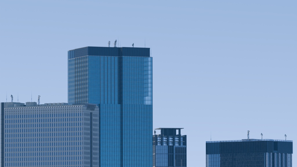 高層ビル4棟セット【blender用】