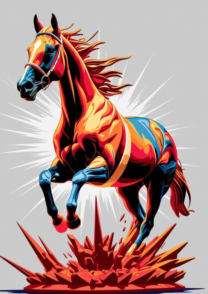 競走馬 × 葛飾北斎風・伊藤若冲風・岡本太郎風