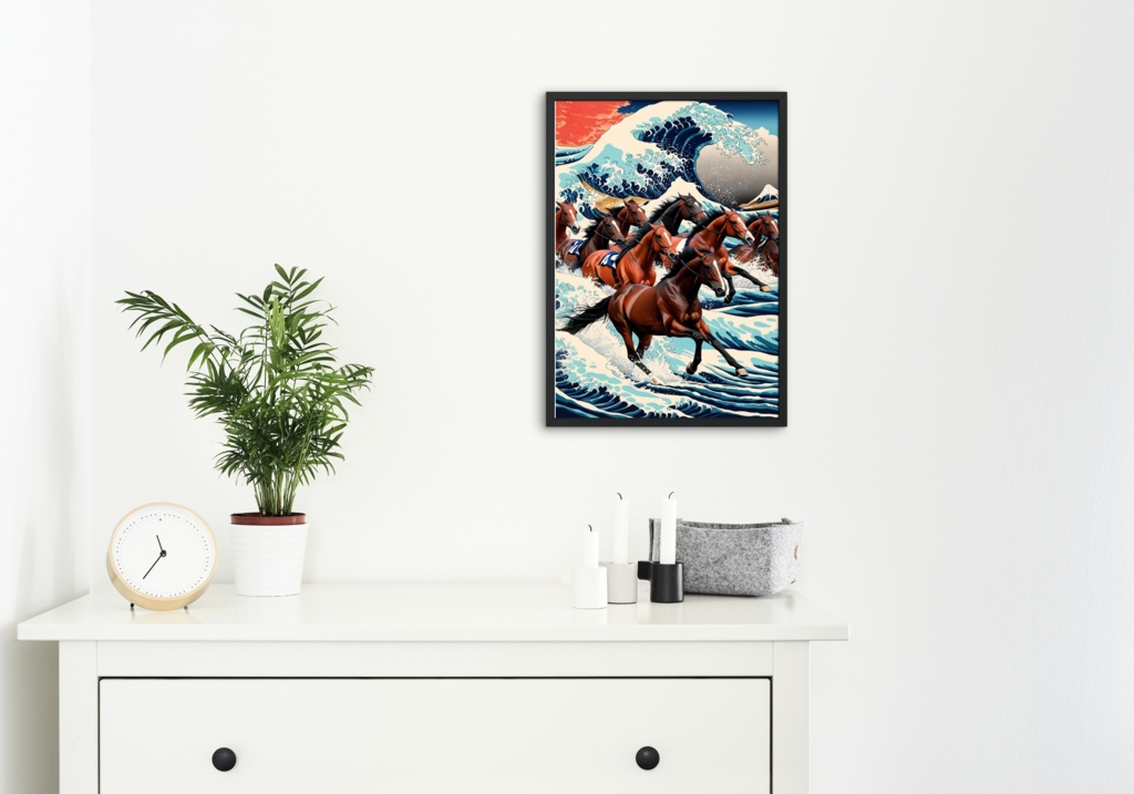 競走馬 × 葛飾北斎風・伊藤若冲風・岡本太郎風