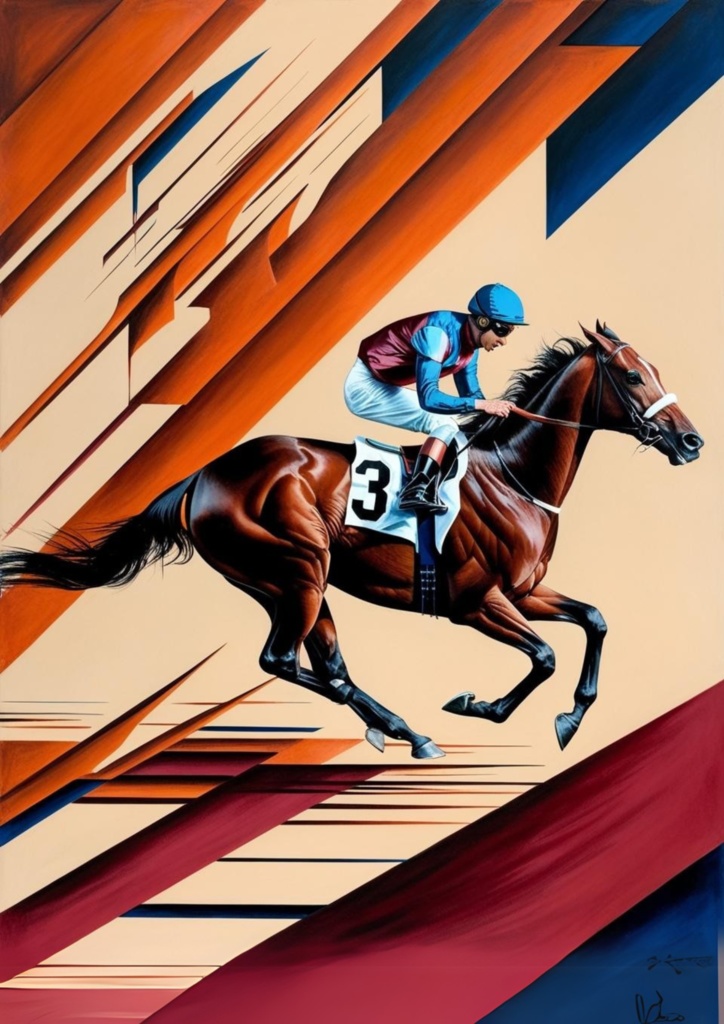 🎨 競走馬 × ボッチョーニ風・セヴェリーニ風・デュシャン風(未来派アート) 🏇✨