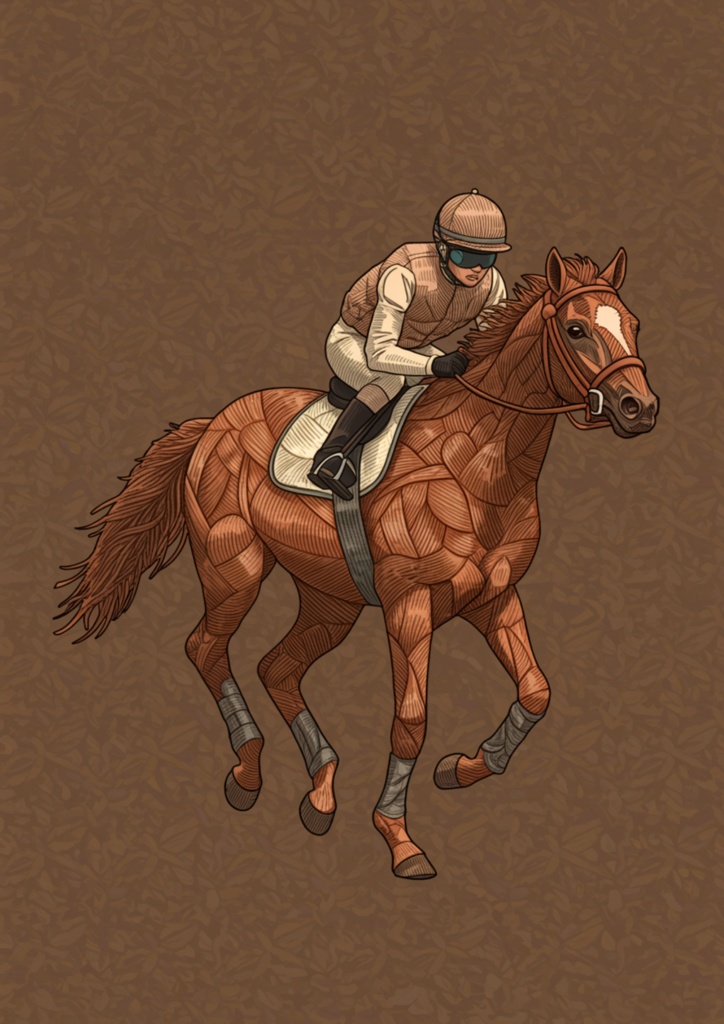 🎨 競走馬 × ビンテージ競馬ポスター風 🎞️