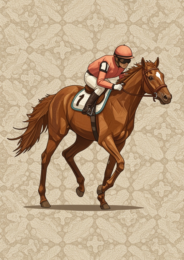 🎨 競走馬 × ビンテージ競馬ポスター風 🎞️