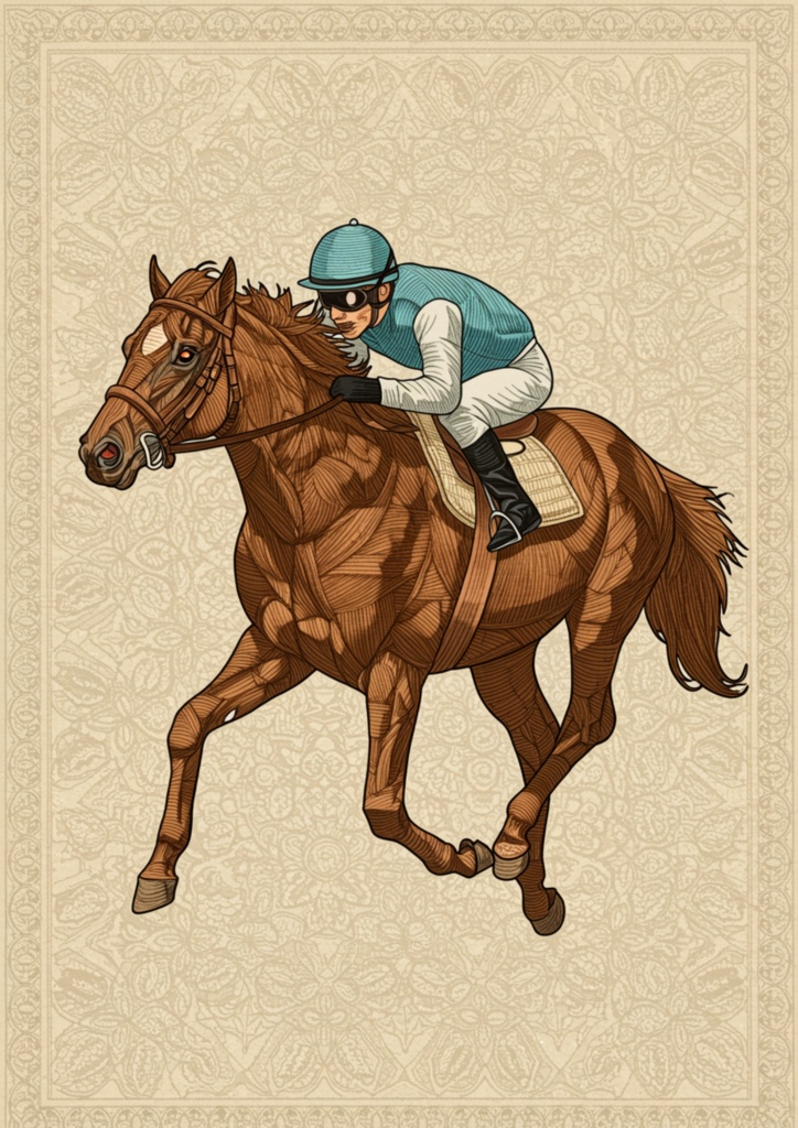 🎨 競走馬 × ビンテージ競馬ポスター風 🎞️