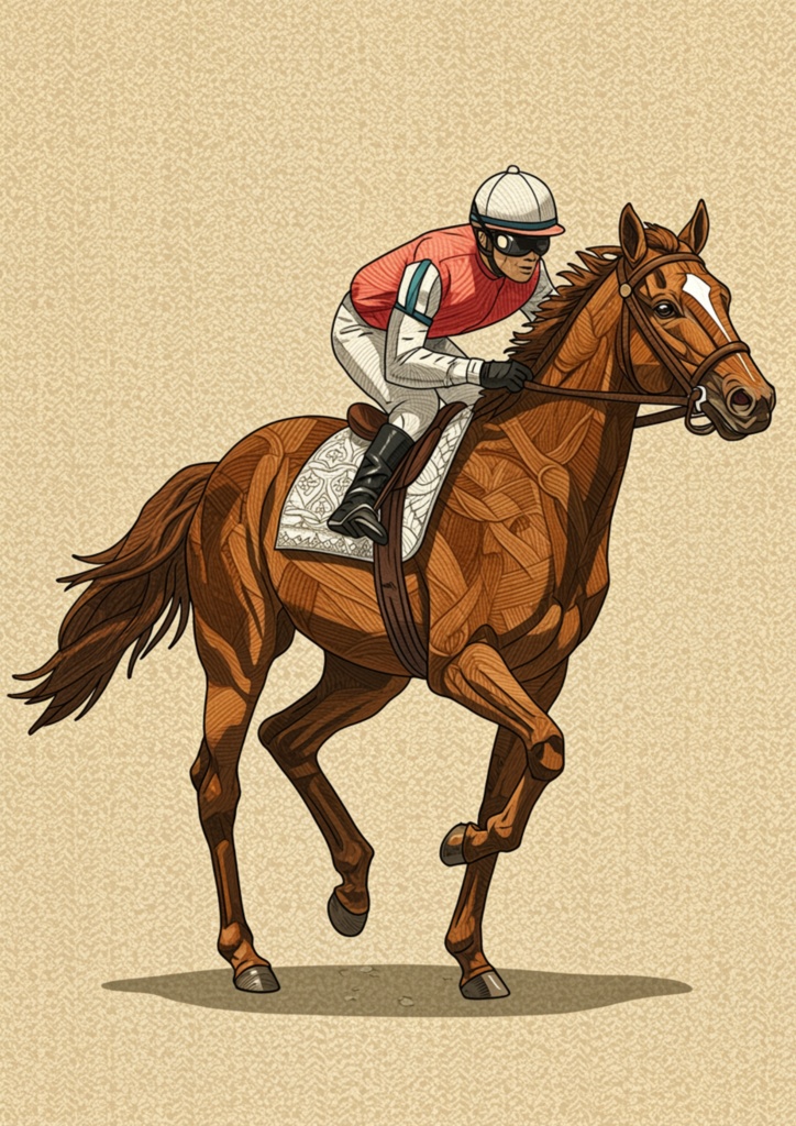 🎨 競走馬 × ビンテージ競馬ポスター風 🎞️