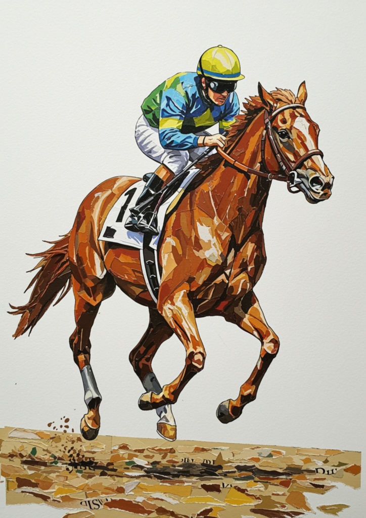 🏇 競走馬 × モザイクアート風デジタルアート（4枚セット） 🏇