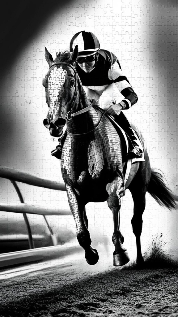 🧩🏇 競走馬 × パズル風アートコレクション(モダン競馬アートシリーズ)4枚セット