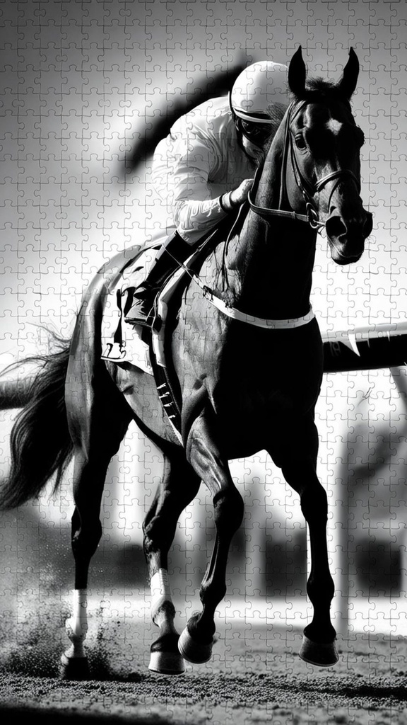 🧩🏇 競走馬 × パズル風アートコレクション(モダン競馬アートシリーズ)4枚セット