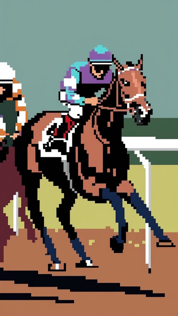 🏇 8bit競走馬ピクセルアートセット（４枚セット） 🎮