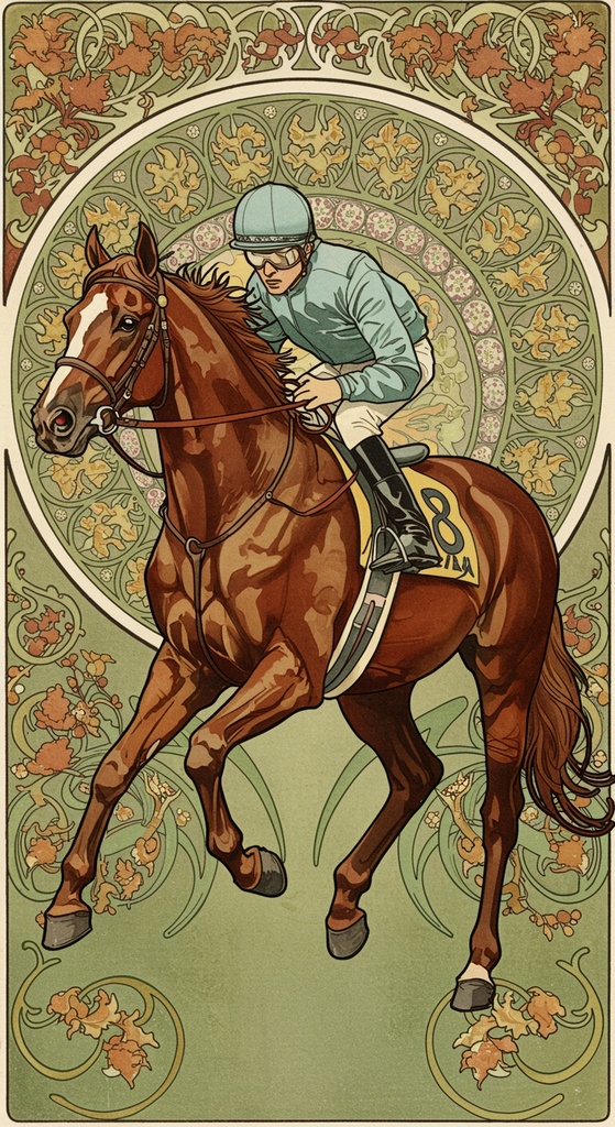 🏇競走馬 × アルフォンス・ミュシャ風 🌸(アール・ヌーヴォー美術シリーズ Vol.1)