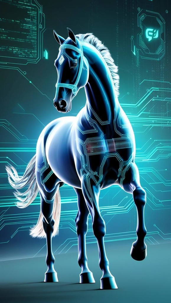 🎨 競走馬 × AIテクノロジー風・未来イラスト 🌐（サイバーアートシリーズ)