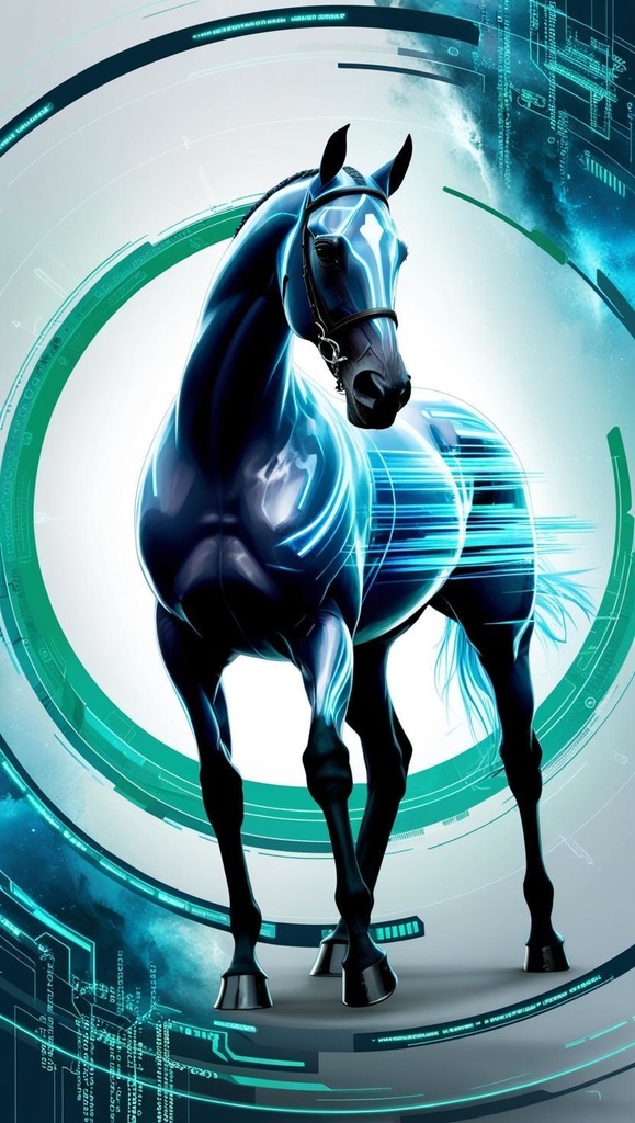 🎨 競走馬 × AIテクノロジー風・未来イラスト 🌐(サイバーアートシリーズ)