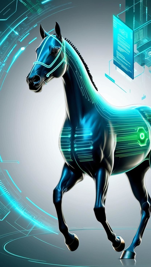 🎨 競走馬 × AIテクノロジー風・未来イラスト 🌐(サイバーアートシリーズ)
