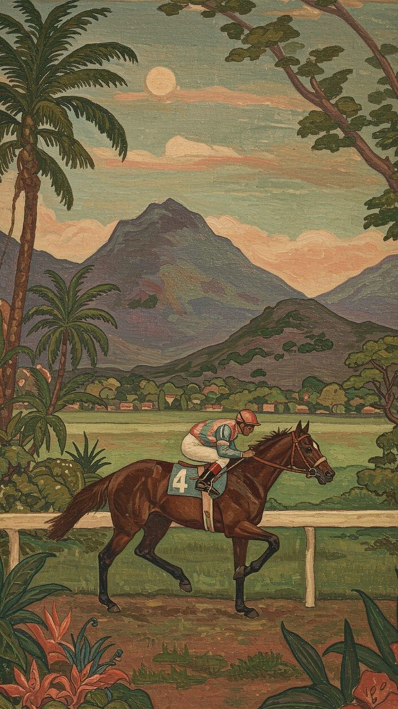 🏇 競走馬 × ゴーギャン風 🌺（ポスト印象派シリーズ）デジタルアート 🏇