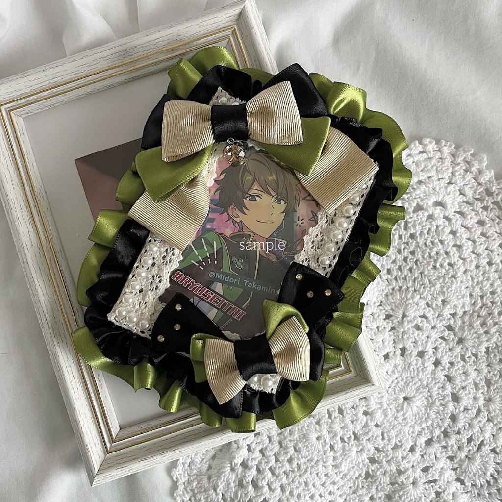 硬質ケース デコ * アップルグリーン×ブラック