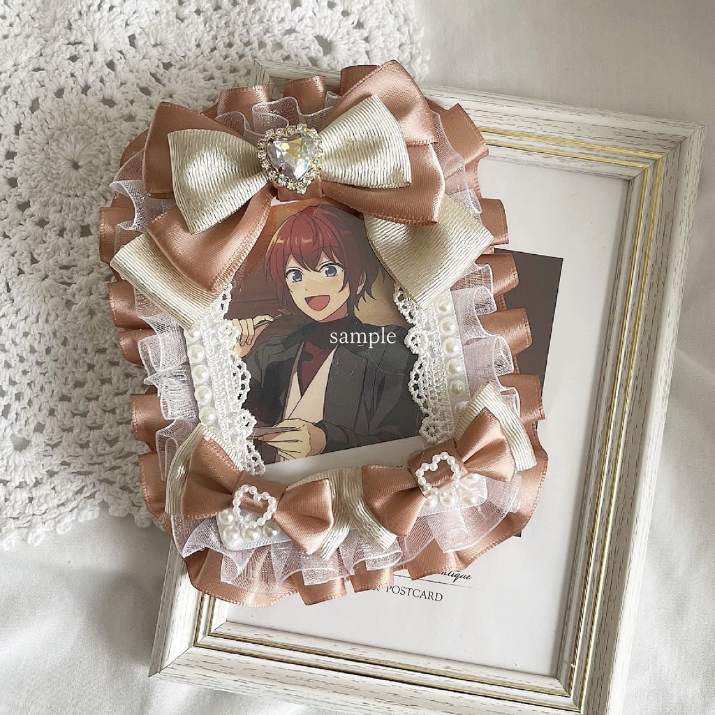 硬質ケース デコ * くすみピンク×ホワイト