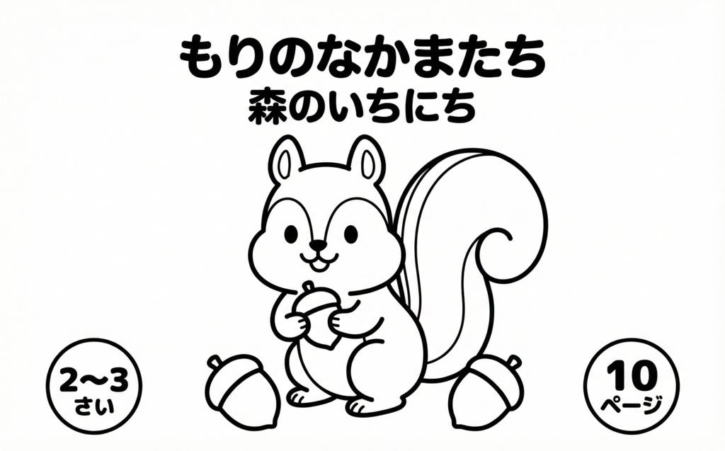 2〜3歳向け 親子どうぶつ ぬりえ（PDF/A4）
