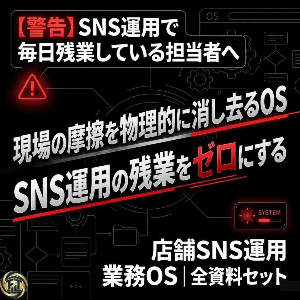 SNS運用の残業をゼロにする『店舗SNS運用 業務OS』
