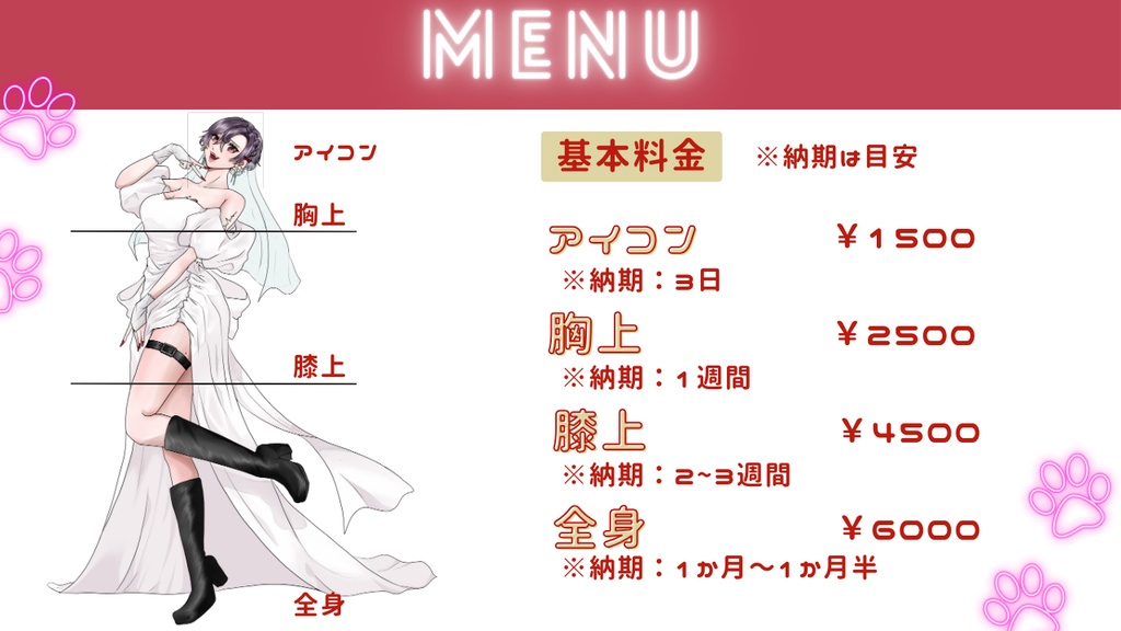 立ち絵用依頼・支払いページ