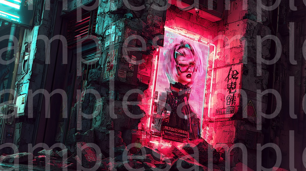 【無料版/3枚+NPC】サイバーパンク・退廃スラム背景素材