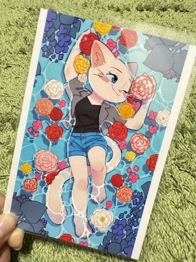 「ベコニアと猫」ポストカード