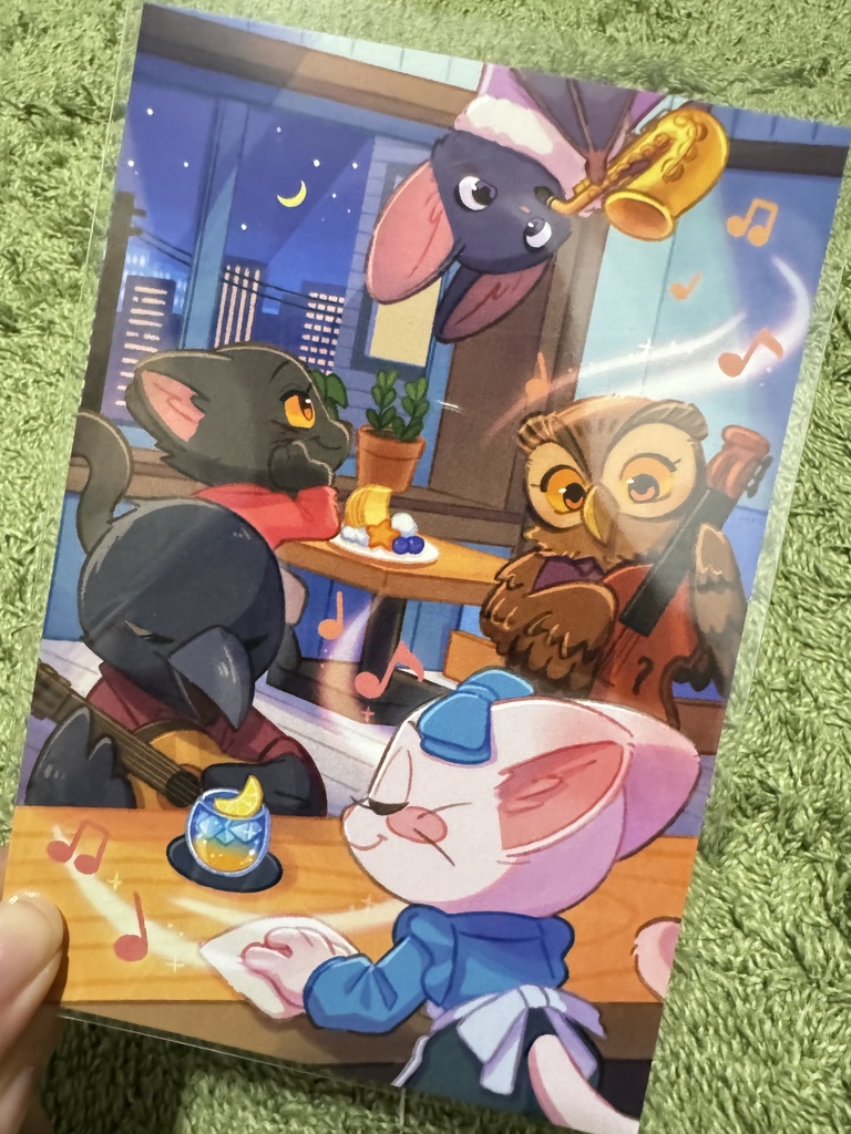 「真夜中のカフェ」ポストカード