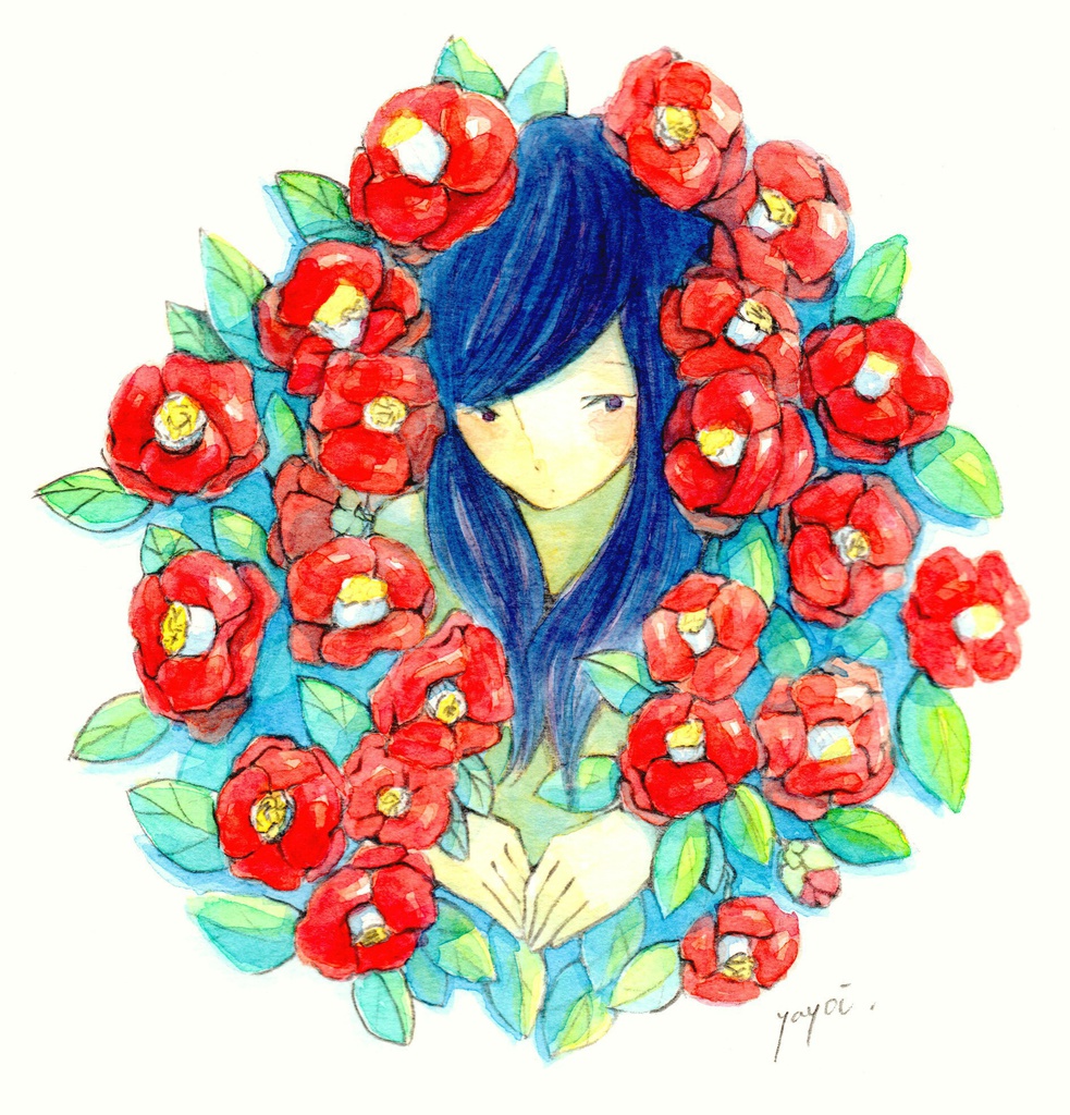 缶バッチ ツバキ