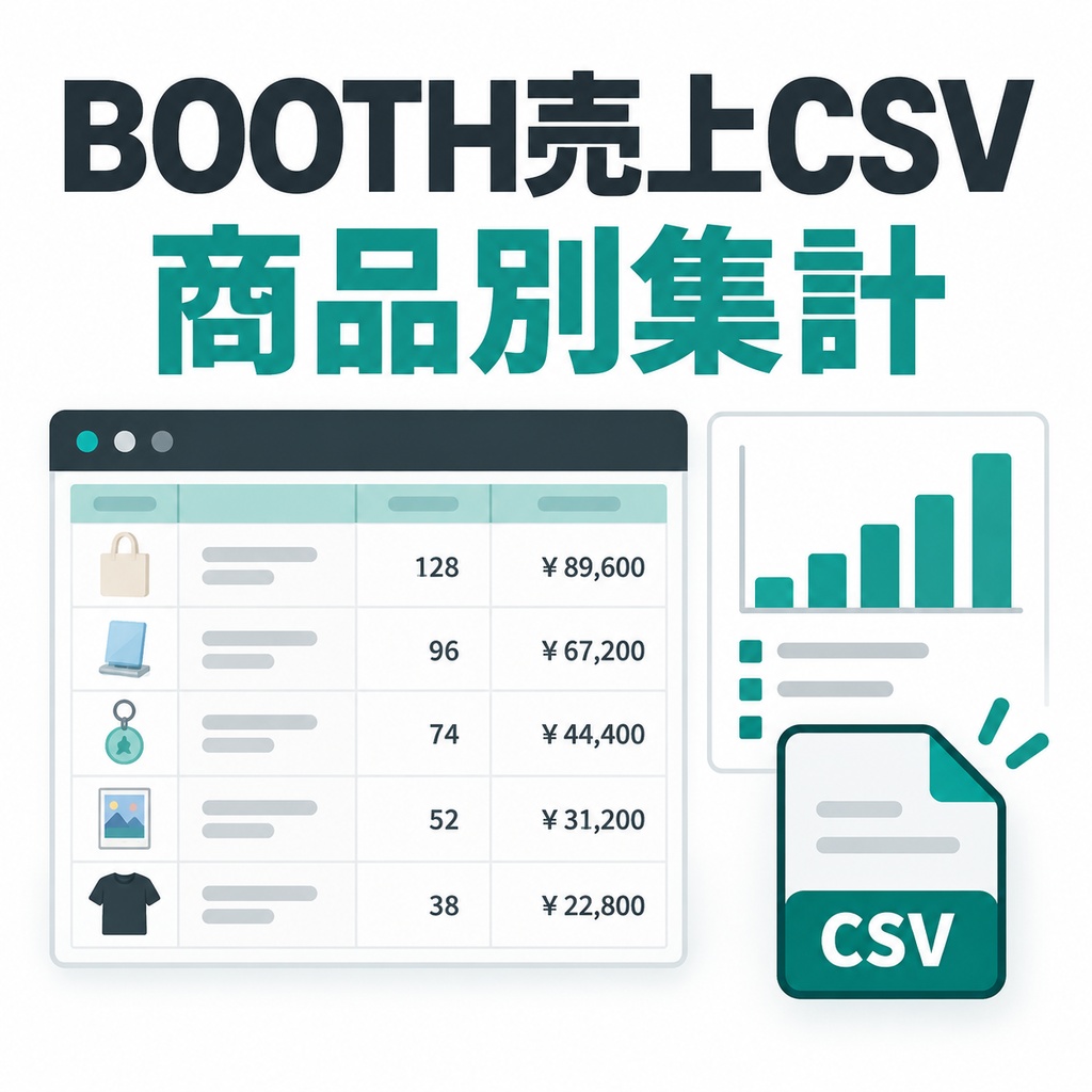 BOOTH売上CSV 商品別集計ツール｜販売数・小計をすぐ確認